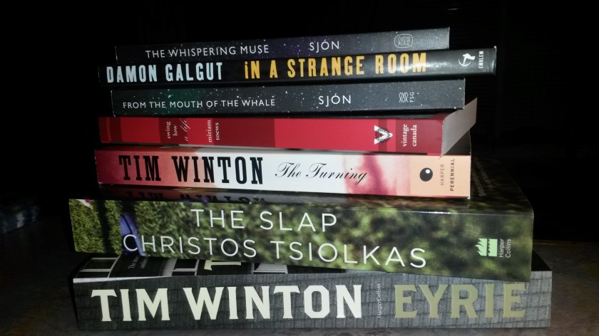 The stash of books I bought at the event, not including the titles I purchased or read in advance. Volunteering in the bookstore can be expensive!